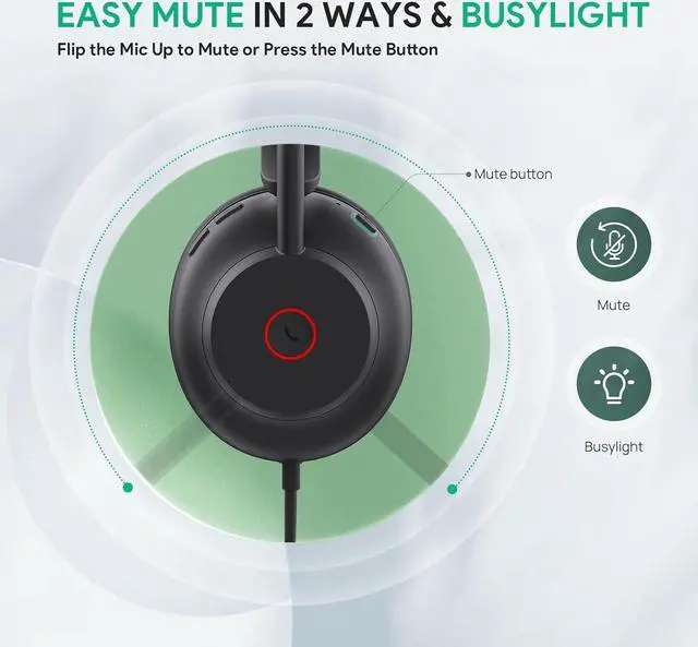 Alt view image 6 of 8 - Yealink 1308165 UH35 Mono Teams  USB Headset with Mic & Noise Cancelling, Home Office Online Meeting Call Center, USB-C/A