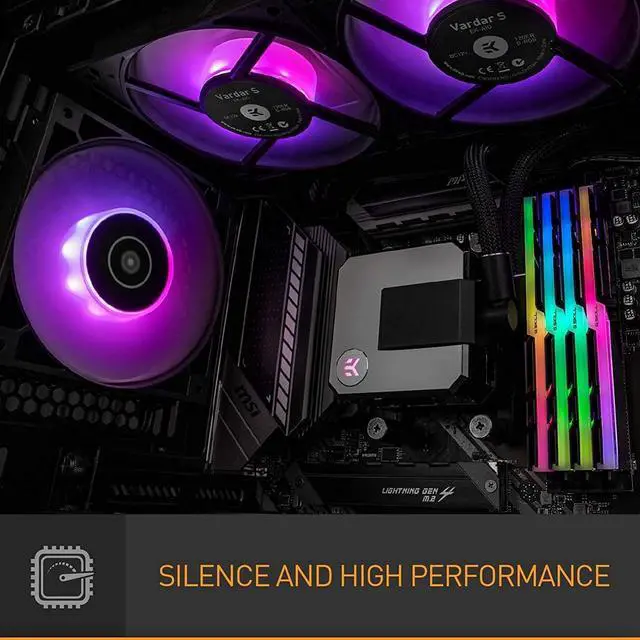 Alt view image 2 of 6 - EK AIO Elite 280mm D-RGB All-in-One CPU Liquid Cooler with EK-Vardar High-Performance PMW Fans, 140mm Fan, Intel 115X/1200/2066, AMD AM4 LGA 1700 Compatible(Requires purchase of LGA 1700 Kit)