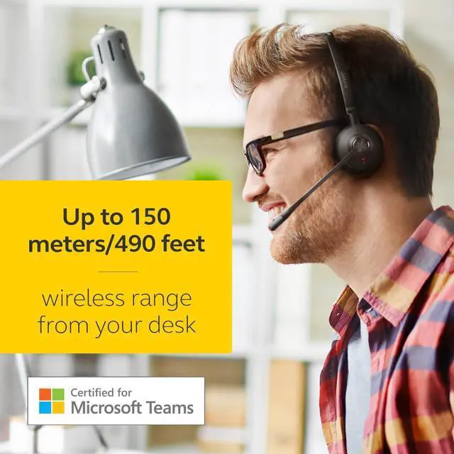 Alt view image 2 of 7 - Jabra 9653-553-125 Engage 65 SE Wireless Headset, Single-Ear( Mono) ,Advanced Noise-Cancelling Microphone- Black