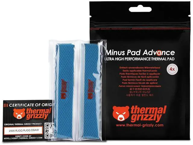 Main image of Thermal Grizzly TG-MP-A-120-20-30-4 Minus Pad Advance 120x20x3.0mm, Non-Conductive, High Thermal Conductivity & Compressibility for SSDs, GPUs & Electronics  4-Pack