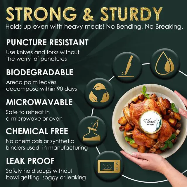 Alt view image 3 of 7 - Planet Pantry Disposable Palm leaf 15" x 10" Oval Serving Platter (50 pcs) Wooden Bamboo-Like Plastic Alternative Eco-Friendly for Food, Party, Buffet