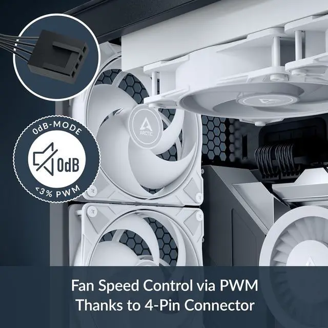 Alt view image 6 of 7 - Arctic ACFAN00304A P14 Max 140mm Case Fan fluid dynamic bearing max 2800 RPM - PWM - White