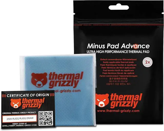 Main image of Thermal Grizzly TG-MP-A-100-100-15-2 Minus Pad Advance 2-Pack Thermal Interface Pad,100x100x1.5mm for SSDs,GPUs&Electronics