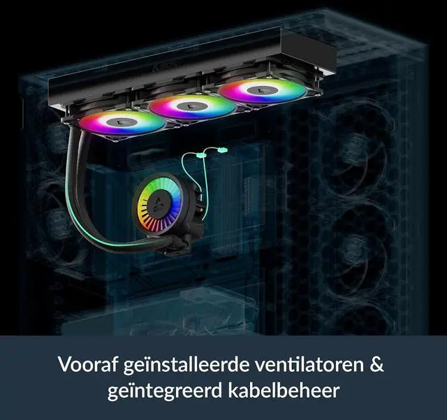 Alt view image 6 of 7 - ARCTIC ACFRE00184A Liquid Freezer III Pro 360 A-RGB AIO CPU Cooler, Water Cooling 38 mm Radiator, AMD AM5/AM4, Intel LGA1851/1700 (Black)