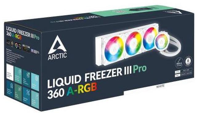 Alt view image 4 of 4 - ARCTIC ACFRE00188A Liquid Freezer III Pro 360 A-RGB AIO CPU Cooler, Water Cooling 38 mm Radiator, AMD AM5/AM4, Intel LGA1851/1700 (White)