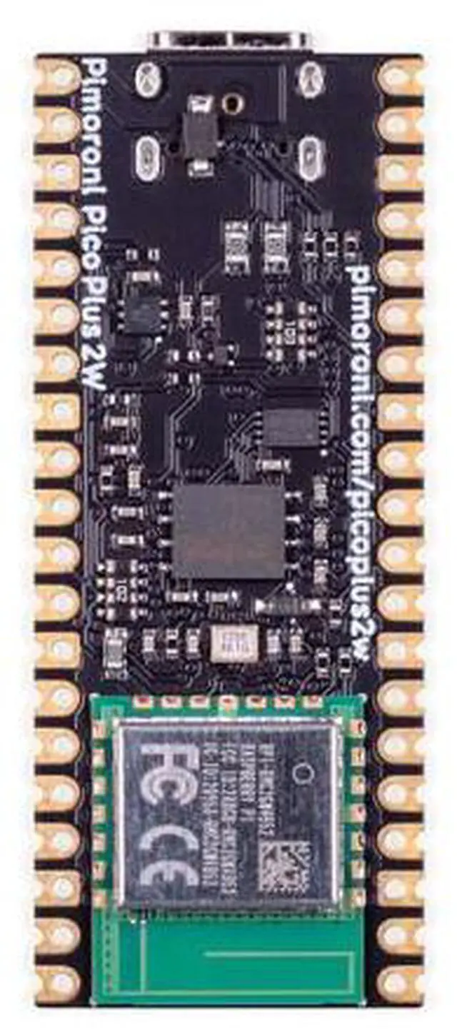 Alt view image 2 of 3 - Pimoroni PIM726 Pico Plus 2 W RP2350 16MB of flash, 8MB of PSRAM, USB-C 2.4GHz wireless / Bluetooth microcontroller