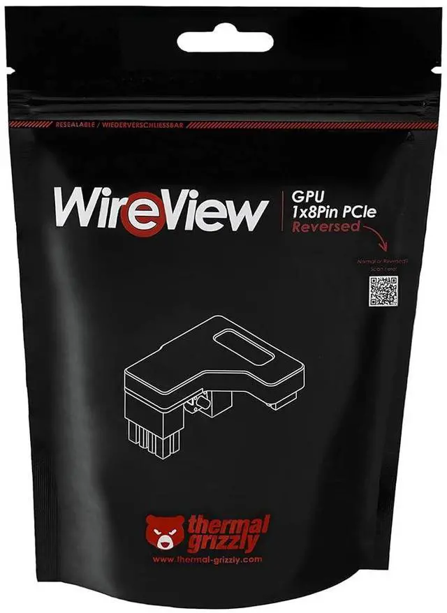 Alt view image 4 of 4 - Thermal Grizzly TG-WV-P18R WireView GPU 1x8Pin PCIe Reversed