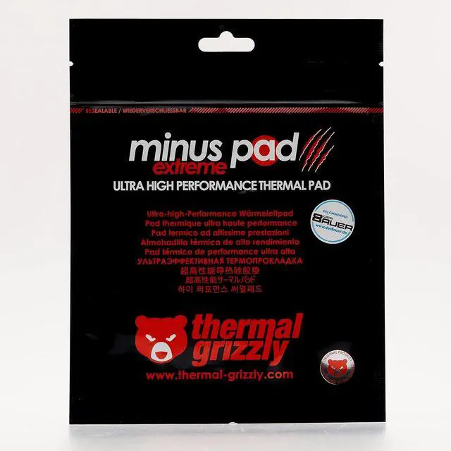 Main image of Thermal Grizzly - Minus Pad Extreme (100x100x1,5mm) - Self-Adhesive Cooling Conductive Thermal Pad - Elastic and Adaptable Silicone Thermopad CPU/GPU