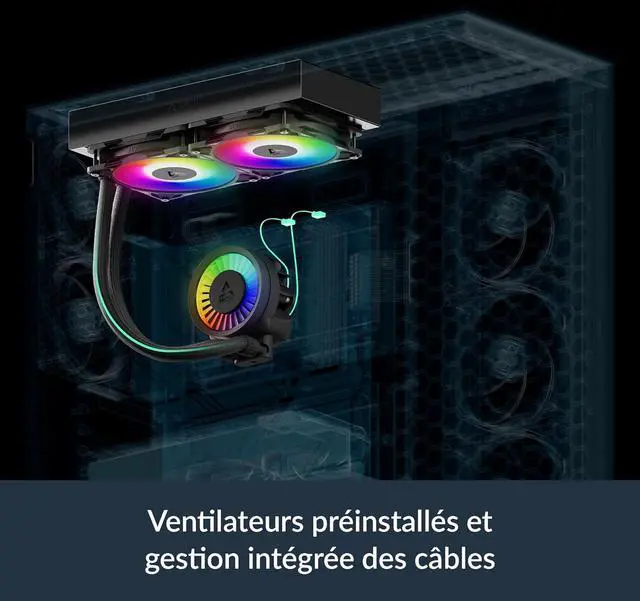 Alt view image 5 of 7 - Arctic ACFRE00182A Liquid Freezer III Pro 240 A-RGB  AIO CPU Cooler, Water Cooling, AMD AM5/AM4, Intel LGA1851/1700 - Black