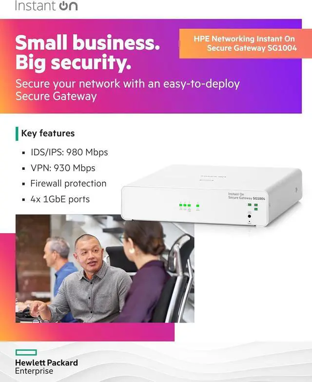 Alt view image 3 of 7 - HPE Networking Instant On SG1004 Secure Gateway 4-port Gigabit | S0G33A#ABA