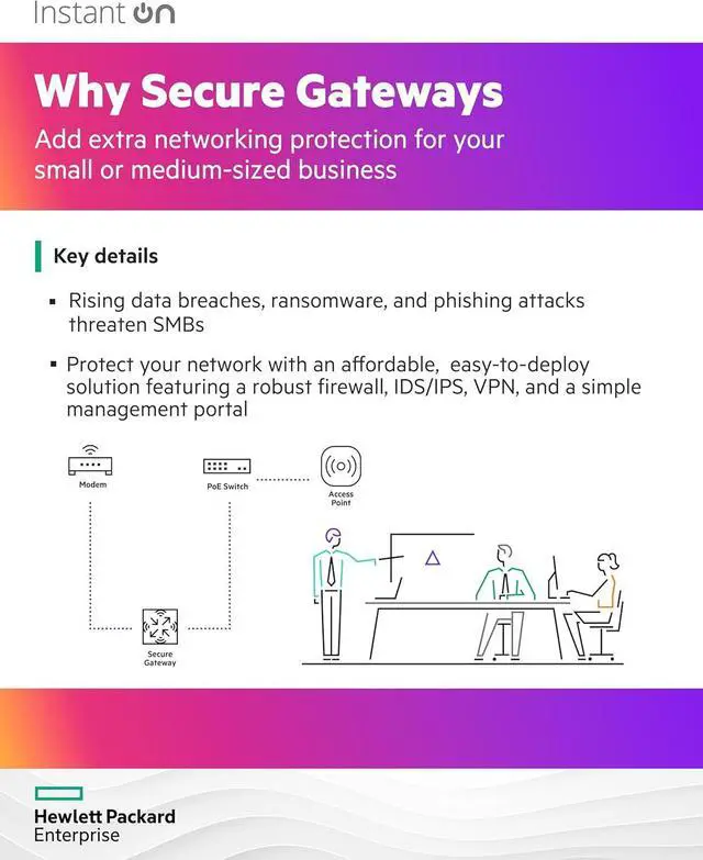 Alt view image 7 of 7 - HPE Networking Instant On SG2505P Secure Gateway, 5-port SmartRate 2.5G PoE+ 64W | S0G34A#ABA