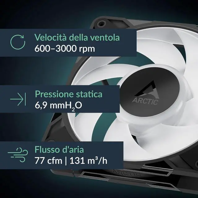 Alt view image 3 of 7 - Arctic ACFAN00310A P12 Pro A-RGB, 120 mm A-RGB PWM Fan with Cable Splitter - 3 Pack