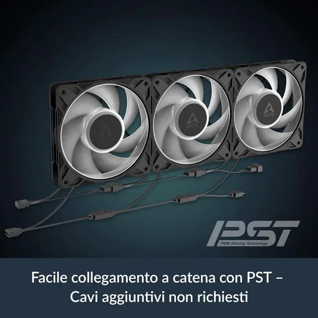 Alt view image 4 of 7 - Arctic ACFAN00310A P12 Pro A-RGB, 120 mm A-RGB PWM Fan with Cable Splitter - 3 Pack