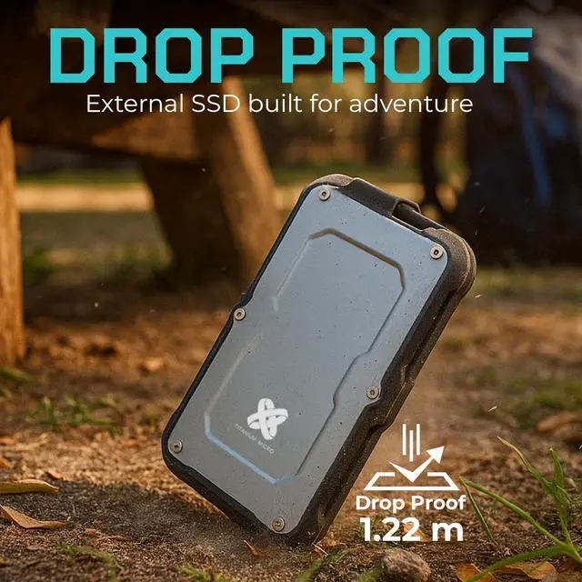 Alt view image 4 of 7 - Titanium Micro 2TB External SSD, Titanium One Up to 500MB/s, Wrap-around USB-C 3.2 Gen 2, Rugged IP66 Water&Drop Resistance, Portable Solid State Drive for Window PC, Mac, PS4, PS5, Xbox