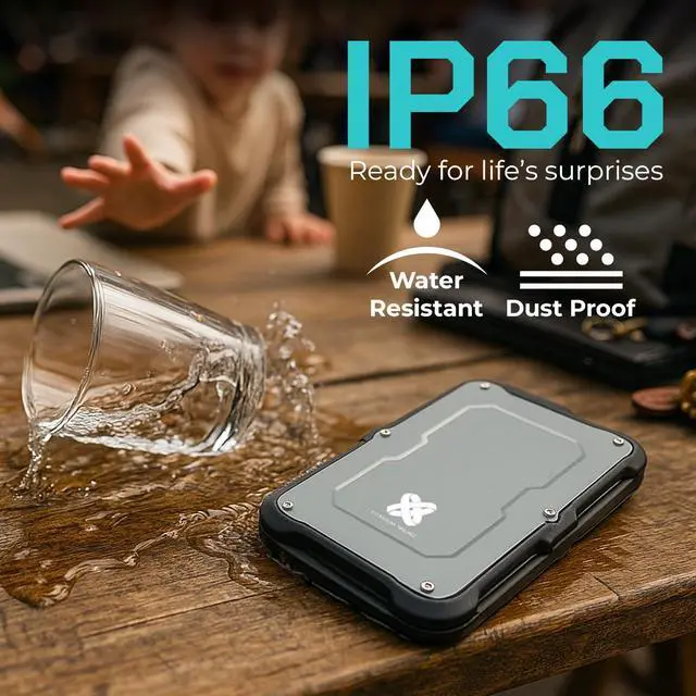 Alt view image 3 of 7 - Titanium Micro 2TB External SSD, Titanium One Up to 500MB/s, Wrap-around USB-C 3.2 Gen 2, Rugged IP66 Water&Drop Resistance, Portable Solid State Drive for Window PC, Mac, PS4, PS5, Xbox