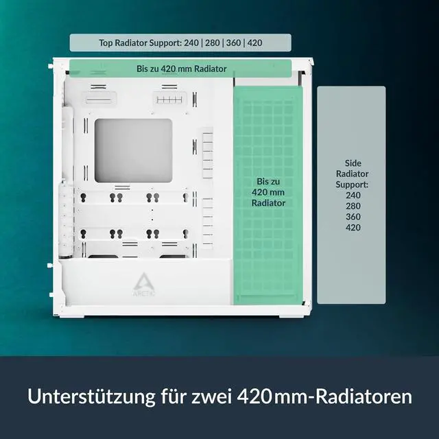 Alt view image 7 of 7 - Arctic ACPCC00014A Xtender PC Case-Mid Tower-Tempered Glass Panel-Included A-RGB Fans (White)