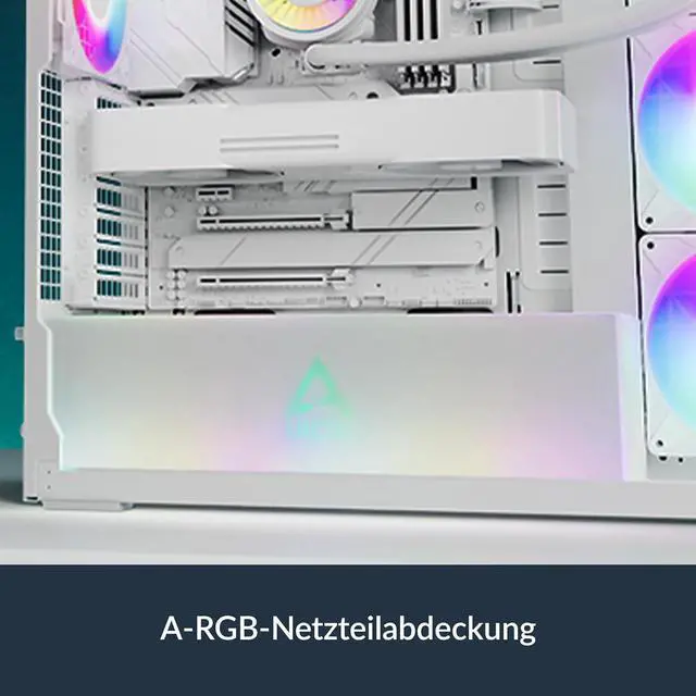 Alt view image 4 of 7 - Arctic ACPCC00014A Xtender PC Case-Mid Tower-Tempered Glass Panel-Included A-RGB Fans (White)