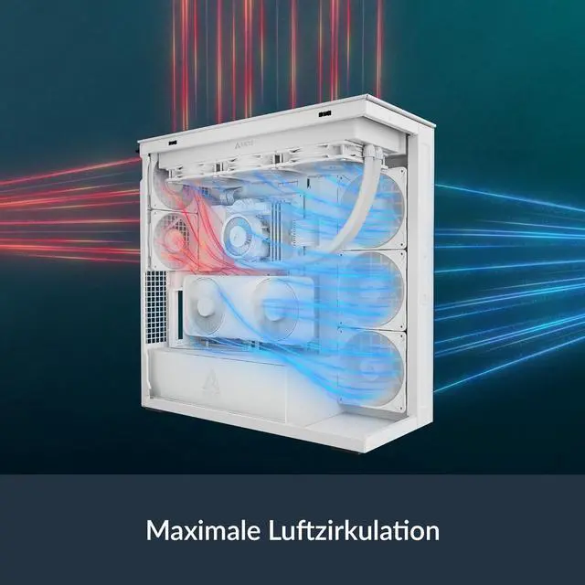 Alt view image 6 of 7 - Arctic ACPCC00014A Xtender PC Case-Mid Tower-Tempered Glass Panel-Included A-RGB Fans (White)