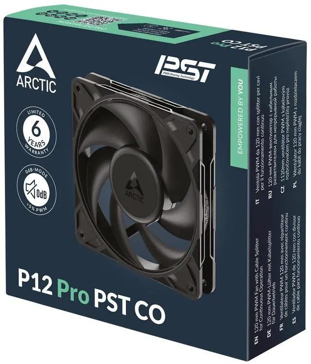 Alt view image 5 of 5 - Arctic ACFAN00312A P12 Pro PST CO 20 mm PWM Fan with Y-Cable Splitter, 400-3000 RPM, Dual Ball Bearing, 4-Pin - Black
