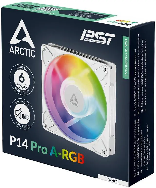 Alt view image 6 of 6 - Arctic ACFAN00318A P14 Pro Premium Fan A-RGB , 140 mm PWM  Fan (White)