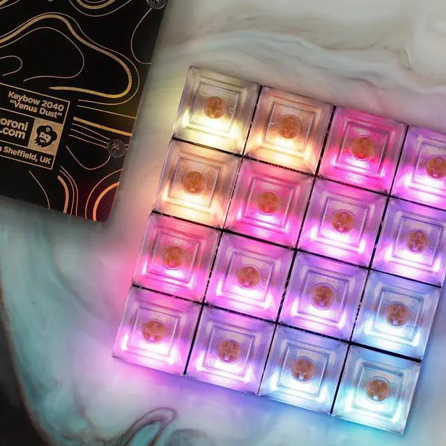 Alt view image 2 of 5 - Pimoroni PIM565 Keybow 2040 - Clicky keys A luxe all-in-one 16 key mini mechanical keyboard customisable RGB lighting