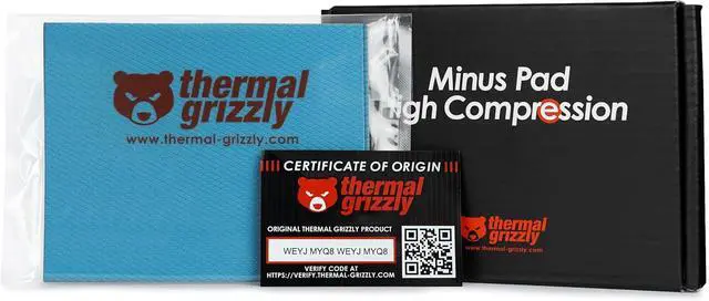 Main image of Thermal Grizzly TG-MP-HC-120-100-20-2 Minus Pad 120x100x2.0mm 2-Pack Thermal Pad, High Conductivity for SSDs,GPUs