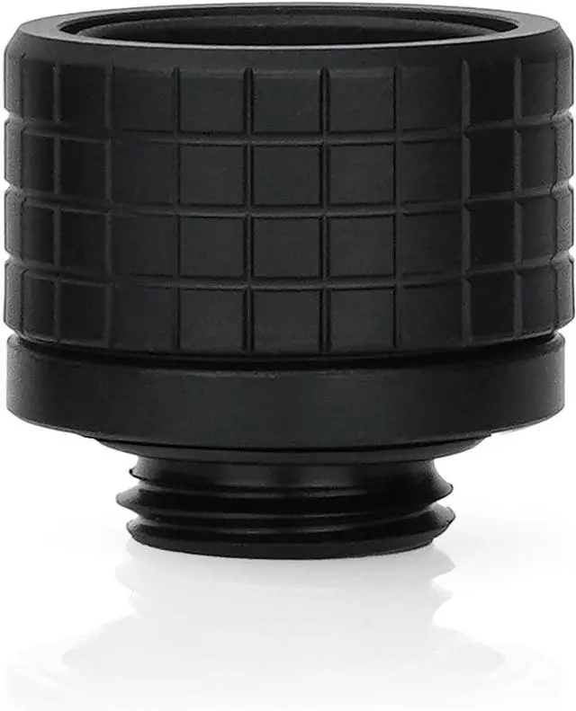 Alt view image 2 of 2 - Thermal Grizzly TG-DM-FIT-0002 DeltaMate HT16 Hard-Tube Water Cooling Fitting G1/4'' Thread, CNC-Machined Brass Matte-Black, Knurled Compression Ring for 16 mm OD Hard Tubing