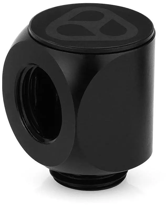 Main image of Thermal Grizzly TG-DM-FIT-0003 DeltaMate Rotary - 90° Black Water Cooling Fitting  G1/4'' Thread, CNC-Machined Brass Matte-Black