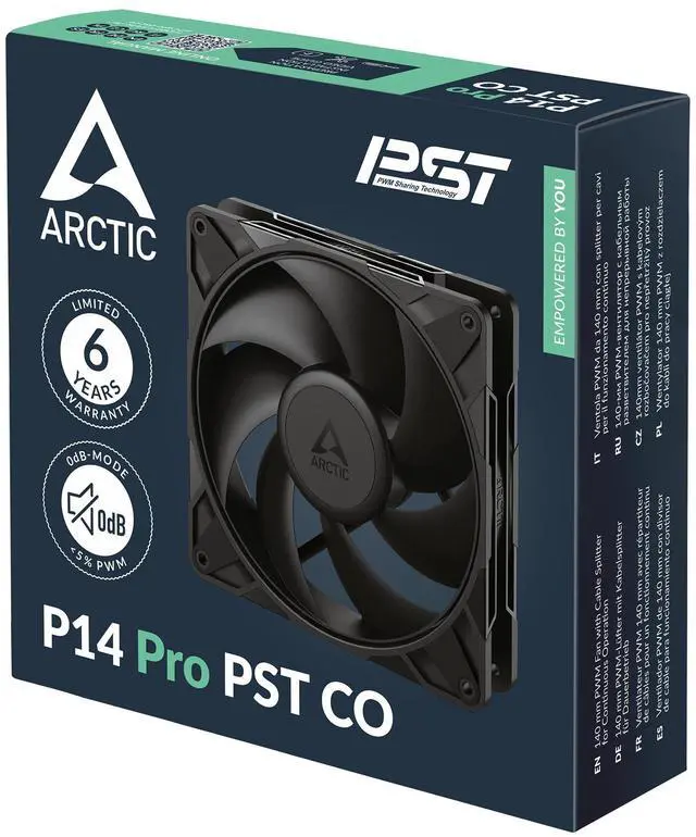 Alt view image 5 of 5 - Arctic ACFAN00316A P14 Pro PST CO 140 mm PWM Fan with Y-Cable Splitter, 400-2500 RPM Dual Ball Bearing, 4-Pin - Black