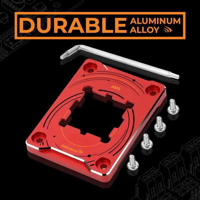 Alt view image 2 of 3 - AAAwave AM5 CPU Contact Sealing Frame, Anti-Bending Contact Frame & Fixing Frame,  CPU Guard Protects AM5 Socket Components - Red