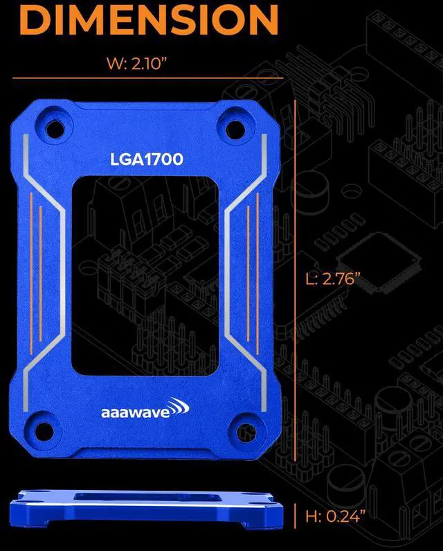 Alt view image 3 of 3 - AAAwave LGA1700 CPU Contact Frame, Anti-Bending Fixing Bracket for Intel 12th/13th/14th Gen, Even Pressure CPU Guard, Aluminum Alloy Blue Contact Frame with Screwdriver - Blue