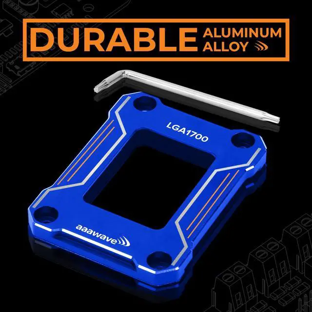 Alt view image 2 of 3 - AAAwave LGA1700 CPU Contact Frame, Anti-Bending Fixing Bracket for Intel 12th/13th/14th Gen, Even Pressure CPU Guard, Aluminum Alloy Blue Contact Frame with Screwdriver - Blue
