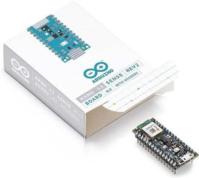 Alt view image 4 of 5 - Arduino ABX00070 Nano 33 BLE Sense Rev2 w/ Headers, AI Microcontroller ,Bluetooth, Wearables,Gesture &Voice Recognition