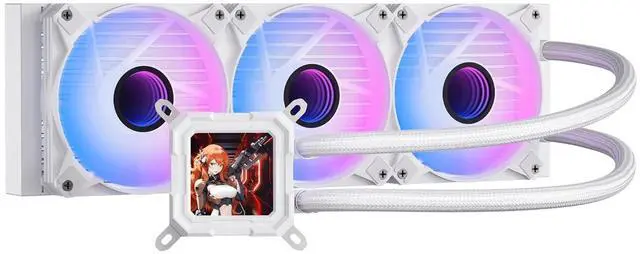 Main image of DarkFlash DF-DV360S-WH Liquid CPU Cooler LCD Screen ARGB PWM Radiator Aio Compatible w/Intel 1851/1700,AMD AM4/AM5 White