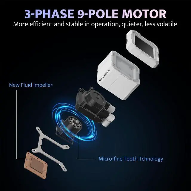Alt view image 3 of 7 - DarkFlash DF-DV360S-WH Liquid CPU Cooler LCD Screen ARGB PWM Radiator Aio Compatible w/Intel 1851/1700,AMD AM4/AM5 White