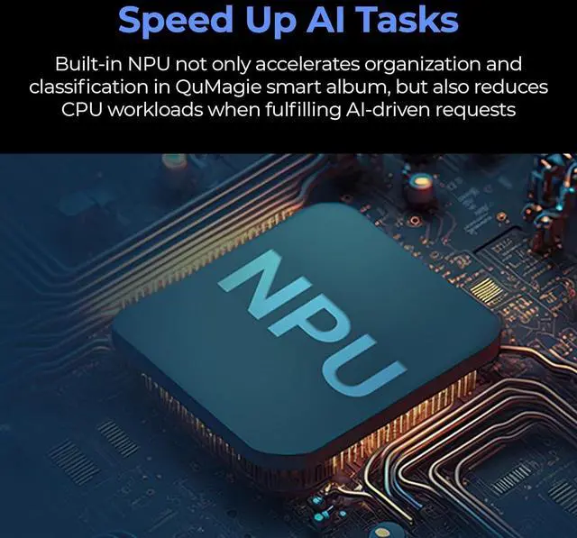 Alt view image 5 of 5 - QNAP TS-433EU-US 4-Bay short-depth 12" ARM Corten-A55 4C 2.0GHz NAS, Male-G52 GPU, 4GB DDR4 RAM, 2.5GbE & USB 3.2 Gen