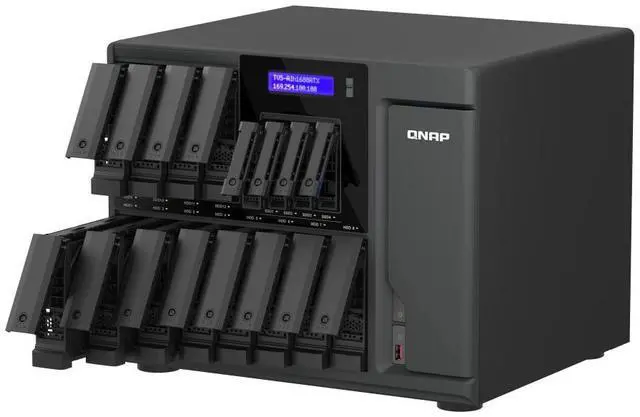 Alt view image 6 of 6 - QNAP 16-Bay QuTS hero NAS - Intel Core Ultra 9 285 - 48GB DDR5 - 12x 3.5" SATA 6Gbs + 2x U.2 NVMe PCIe Gen4 x2 slots (TVS-AIH1688ATX-U9-48G-US)5,48G DDR5 ECC
