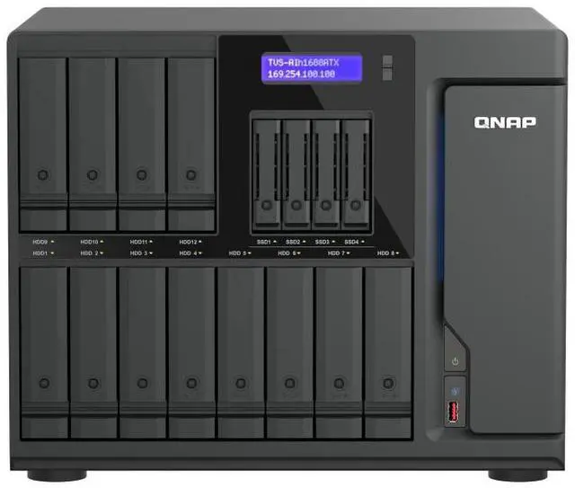Main image of QNAP 16-Bay QuTS hero NAS - Intel Core Ultra 9 285 - 48GB DDR5 - 12x 3.5" SATA 6Gbs + 2x U.2 NVMe PCIe Gen4 x2 slots (TVS-AIH1688ATX-U9-48G-US)5,48G DDR5 ECC