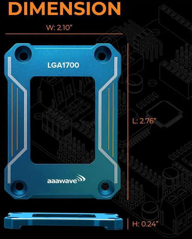 Alt view image 2 of 7 - AAAwave LGA1700 CPU Contact Frame, Anti-Bending Fixing Bracket for Intel 12th/13th/14th Gen, Even Pressure CPU Guard, Aluminum Alloy Blue Contact Frame with Screwdriver - Blue