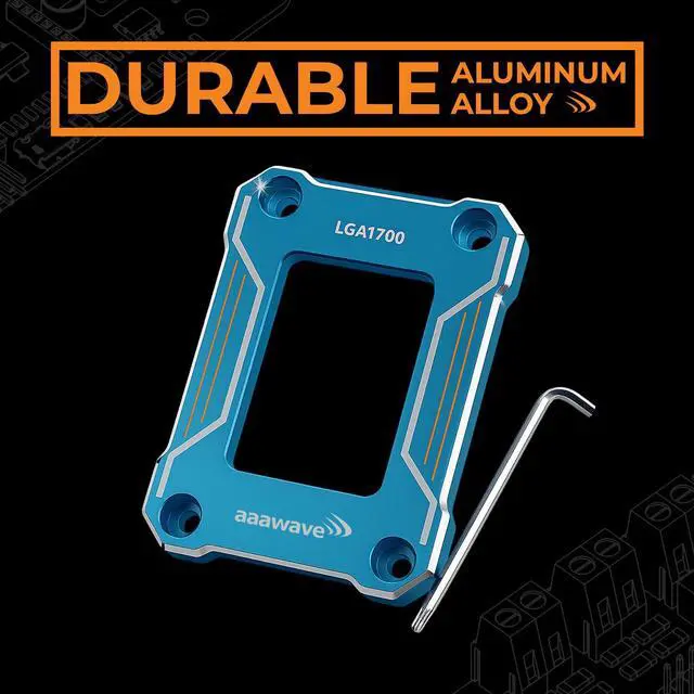 Alt view image 3 of 7 - AAAwave LGA1700 CPU Contact Frame, Anti-Bending Fixing Bracket for Intel 12th/13th/14th Gen, Even Pressure CPU Guard, Aluminum Alloy Blue Contact Frame with Screwdriver - Blue
