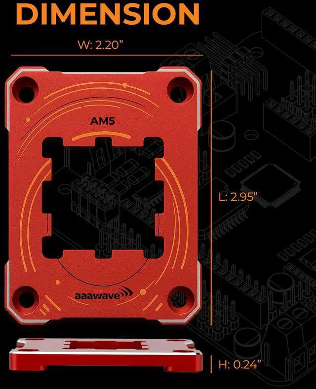 Alt view image 3 of 7 - AAAwave AM5 CPU Contact Sealing Frame, Anti-Bending Contact Frame & Fixing Frame,  CPU Guard Protects AM5 Socket Components - Red