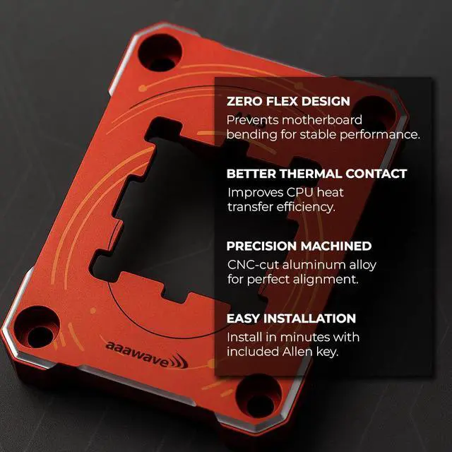 Alt view image 7 of 7 - AAAwave AM5 CPU Contact Sealing Frame, Anti-Bending Contact Frame & Fixing Frame,  CPU Guard Protects AM5 Socket Components - Red