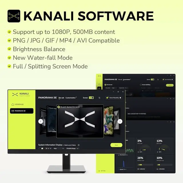 Alt view image 6 of 7 - TRYX L-P240L-AM2M-G0K PANORAMA SE 240 ARGB 240mm AIO Rotatable MOLED Curved Screen 3D Cooler Asetek Adela (Black)