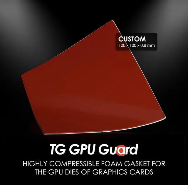 Alt view image 3 of 6 - Thermal Grizzly TG-GG-100-100-08 TG GPU Guard Gasket 100x100x0.8 mm Highly Compressible Foam Die Protection