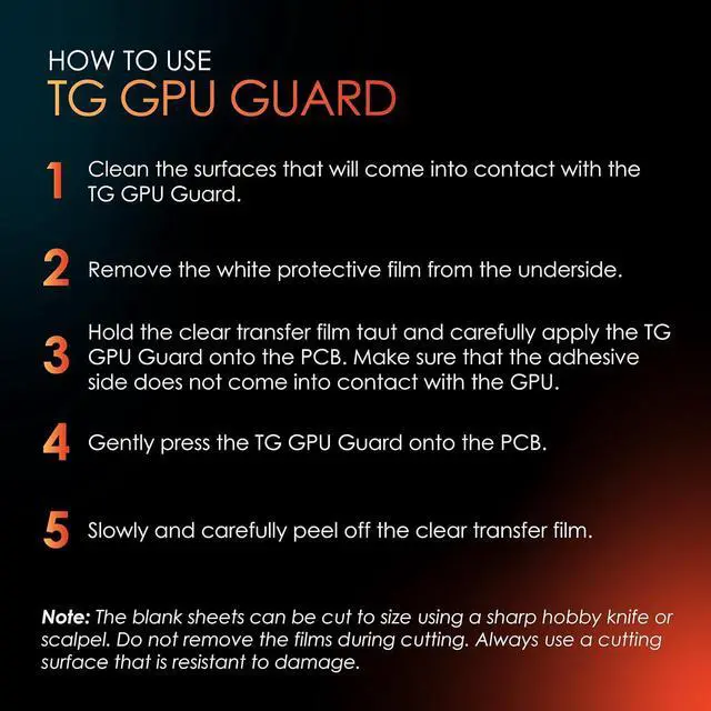 Alt view image 5 of 6 - Thermal Grizzly TG-GG-100-100-08 TG GPU Guard Gasket 100x100x0.8 mm Highly Compressible Foam Die Protection