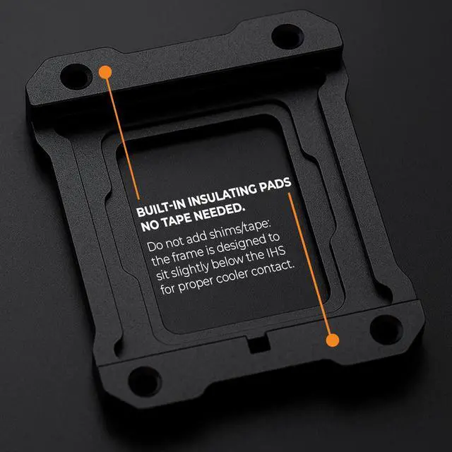 Alt view image 4 of 7 - AAAwave LGA1851 CPU Contact Frame, Anti-Bending Fixing Bracket for Intel 15th Gen & Core Ultra Series 200 CPUs, Optimized Contact Pressure, Easy Installation, All Aluminum Alloy Frame - Black