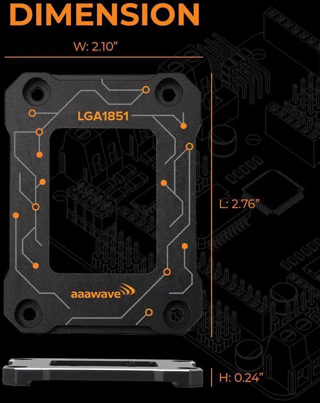 Alt view image 3 of 7 - AAAwave LGA1851 CPU Contact Frame, Anti-Bending Fixing Bracket for Intel 15th Gen & Core Ultra Series 200 CPUs, Optimized Contact Pressure, Easy Installation, All Aluminum Alloy Frame - Black