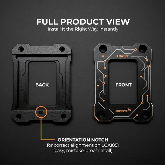 Alt view image 5 of 7 - AAAwave LGA1851 CPU Contact Frame, Anti-Bending Fixing Bracket for Intel 15th Gen & Core Ultra Series 200 CPUs, Optimized Contact Pressure, Easy Installation, All Aluminum Alloy Frame - Black