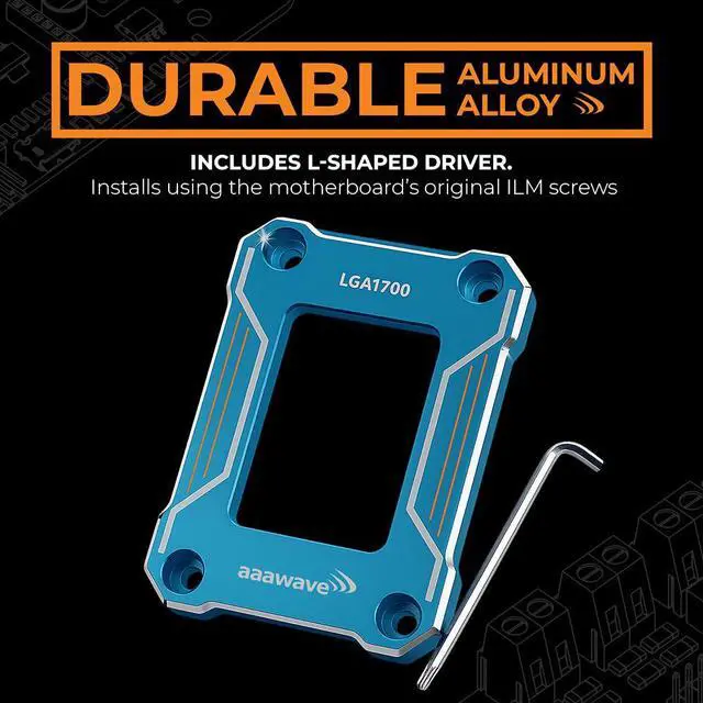 Alt view image 2 of 7 - AAAwave LGA1700 CPU Contact Frame, Anti-Bending Fixing Bracket for Intel 12th/13th/14th Gen, Even Pressure CPU Guard, Aluminum Alloy Blue Contact Frame with Screwdriver (Blue)
