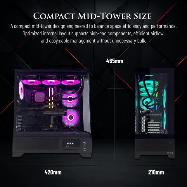 Alt view image 7 of 7 - Hachiman Tora Gaming PC Desktop AMD Ryzen 7 7800X3D | NVIDIA GeForce RTX 5070 | 2TB NVMe SSD | 32GB DDR5 RAM - Windows 11